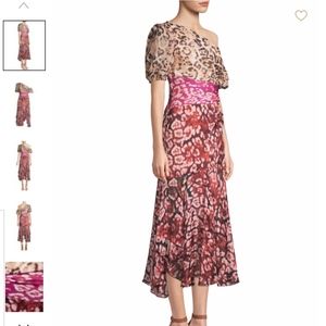 AMUR Jaylah Silk Chiffon One-Shouldered Dress